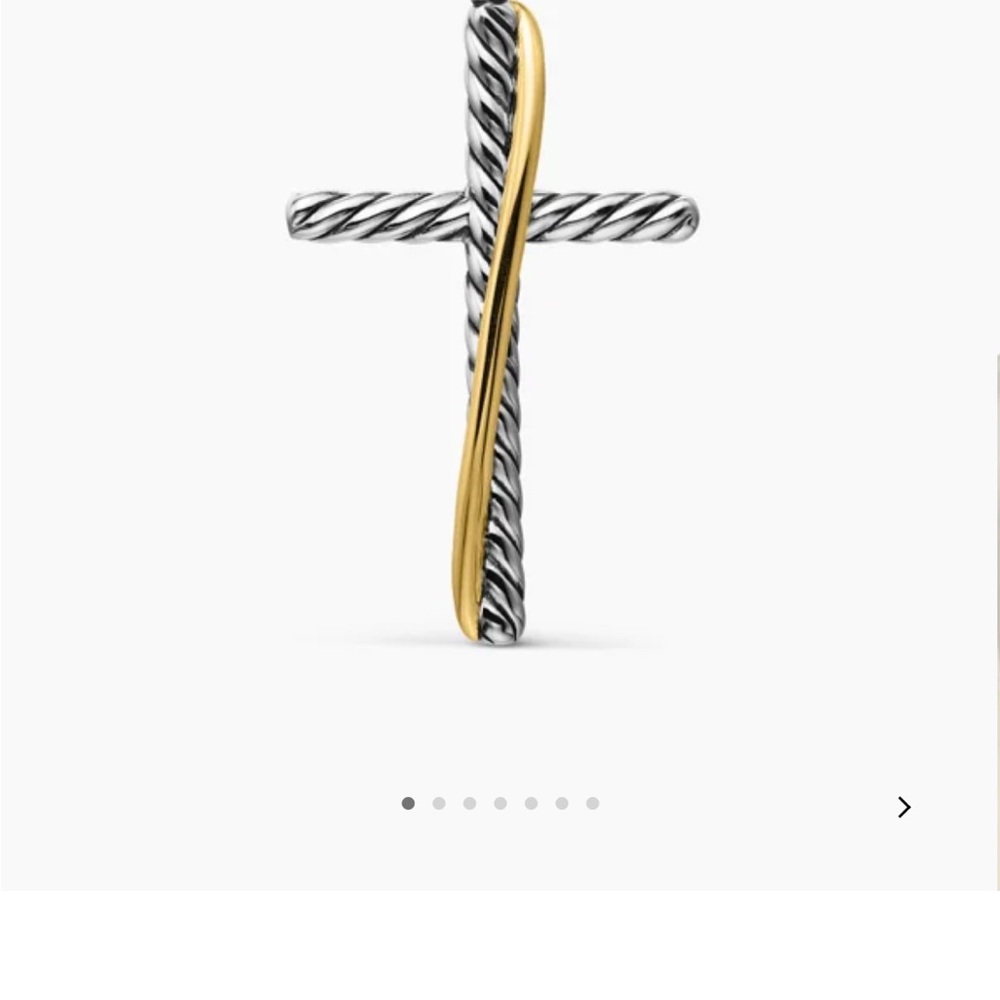David Yurman Silver and Gold Cross Necklace